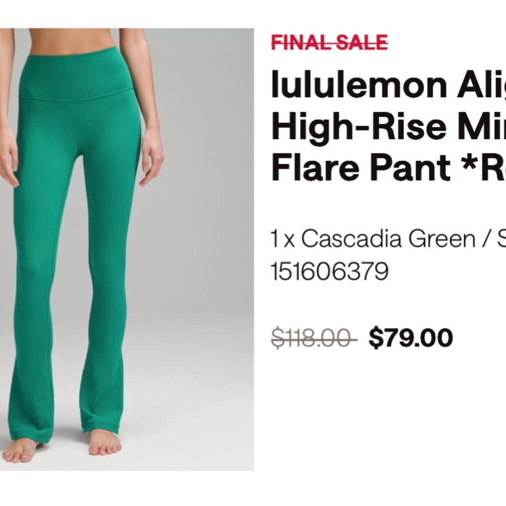 lululemon athletica Cascadia Green Flare Pants